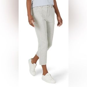 Lee Women's Knit Pants High Rise Straight Leg Cropped Light Grey Size 18 M